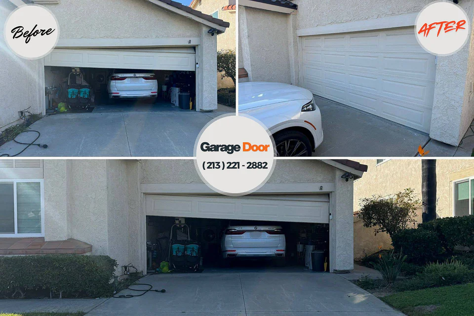 Before and after: garage door repair Pass Christian, MS